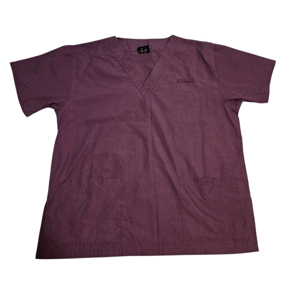 Denver Hayes Dark Purple V-Neck Scrub Top
